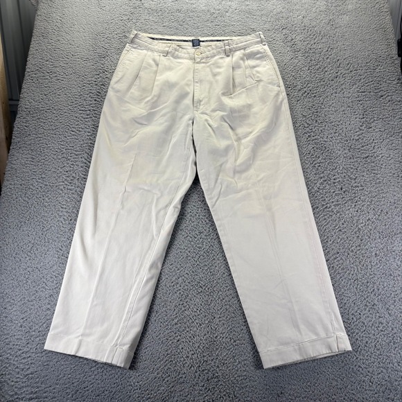 Polo Ralph Lauren Chino Pants Mens 36x30 White Cotton Relaxed Pleated Fit - Picture 1 of 10